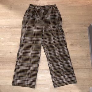 ASOS plaid straight leg trousers